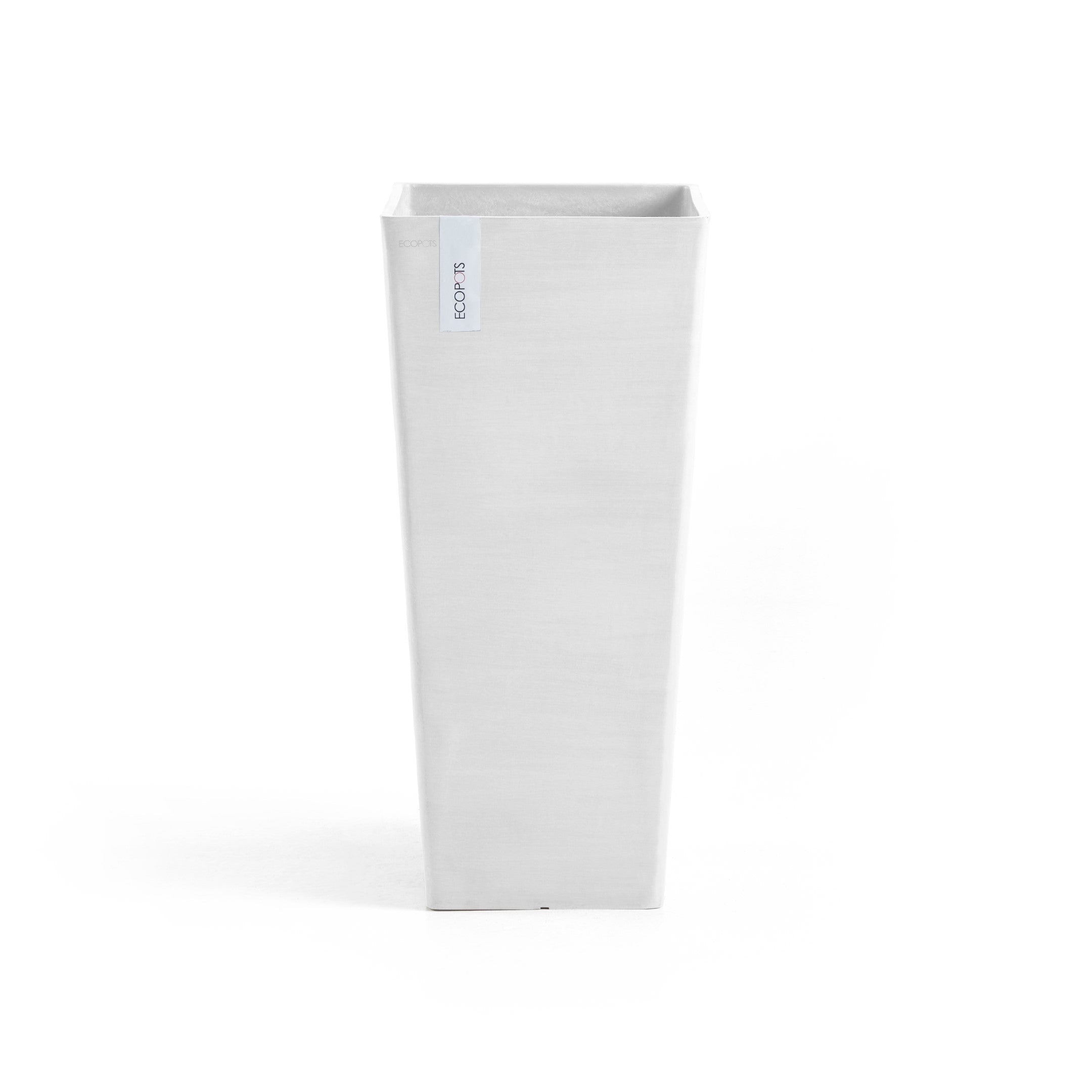 Rotterdam High Medium Square Planter - 12.6 in x 12.6 in x 27.5 in - Pure White - Pure White,12.5 in x 12.5 in x 27.5 in,Planter Only
