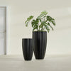 San Jose Large Tall Round Fluted Fiberglass Planter - 16 in x 16 in x 30 in - Matte Black - Matte Black,16 in x 16 in x 30 in