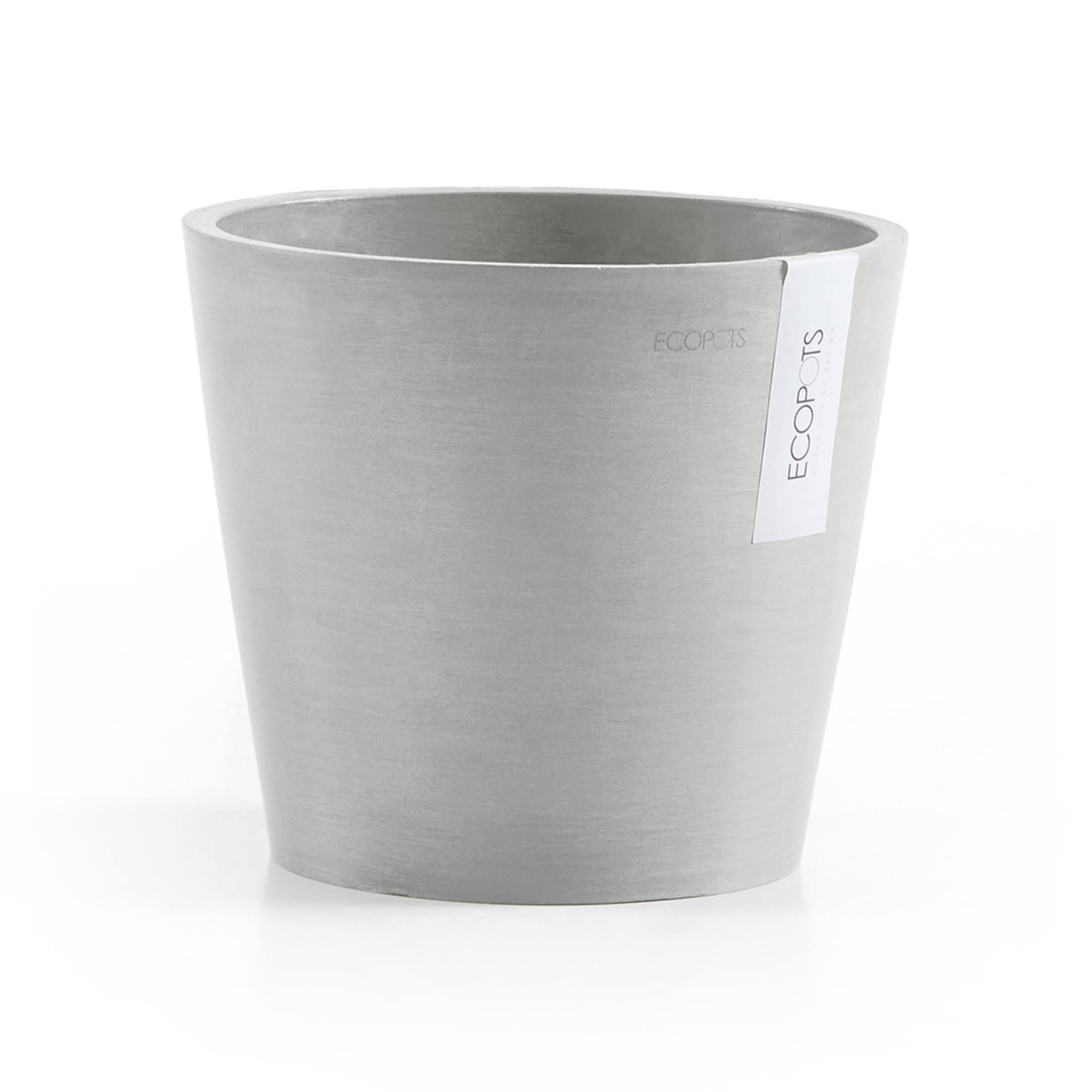 Amsterdam Small Round Planter - 8 in x 8 in x 7 in - White Grey - White Grey,8 in x 8 in x 7 in,Planter Only