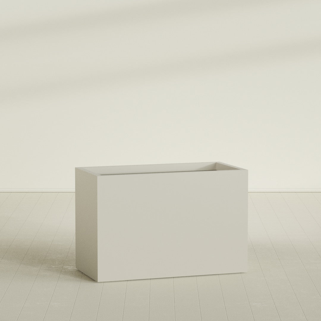 Brisbane Extra Large Long Rectangle Fiberglass Planter - 48 in x 24 in x 32 in - Satin Beige - Satin Beige,48 in x 24 in x 32 in