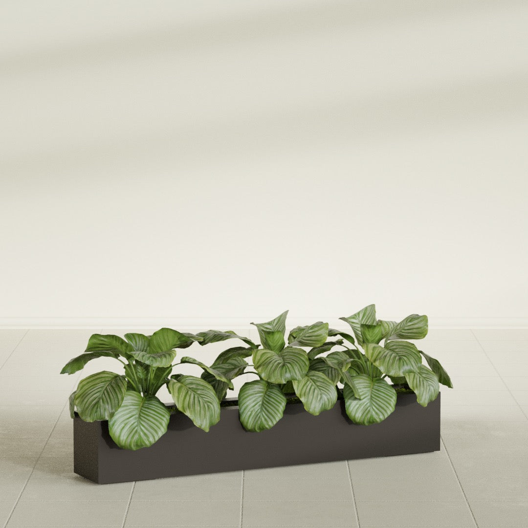 Salon Large Tall Rectangle Fiberglass Planter - 48 in x 8 in x 8 in - Matte Brown - Matte Brown,48 in x 8 in x 8 in