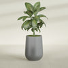 Tall Hayden Medium Round Fiberglass Planter - 15 in x 15 in x 23 in - Metallic Gunmetal - Metallic Gunmetal,15 in x 15 in x 23 in