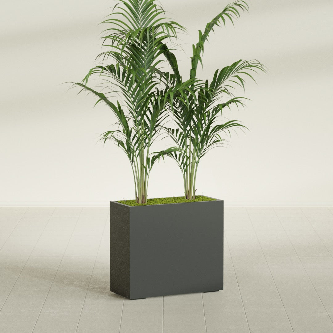 Potsdam Large Rectangle Fiberglass Planter - 36 in x 16 in x 32 in - Matte Charcoal - Matte Charcoal,36 in x 16 in x 32 in