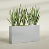 Delray Extra Large Long Rectangle Fiberglass Planter - 60 in x 12 in x 32 in - Metallic Silver - Metallic Silver,60 in x 12 in x 32 in