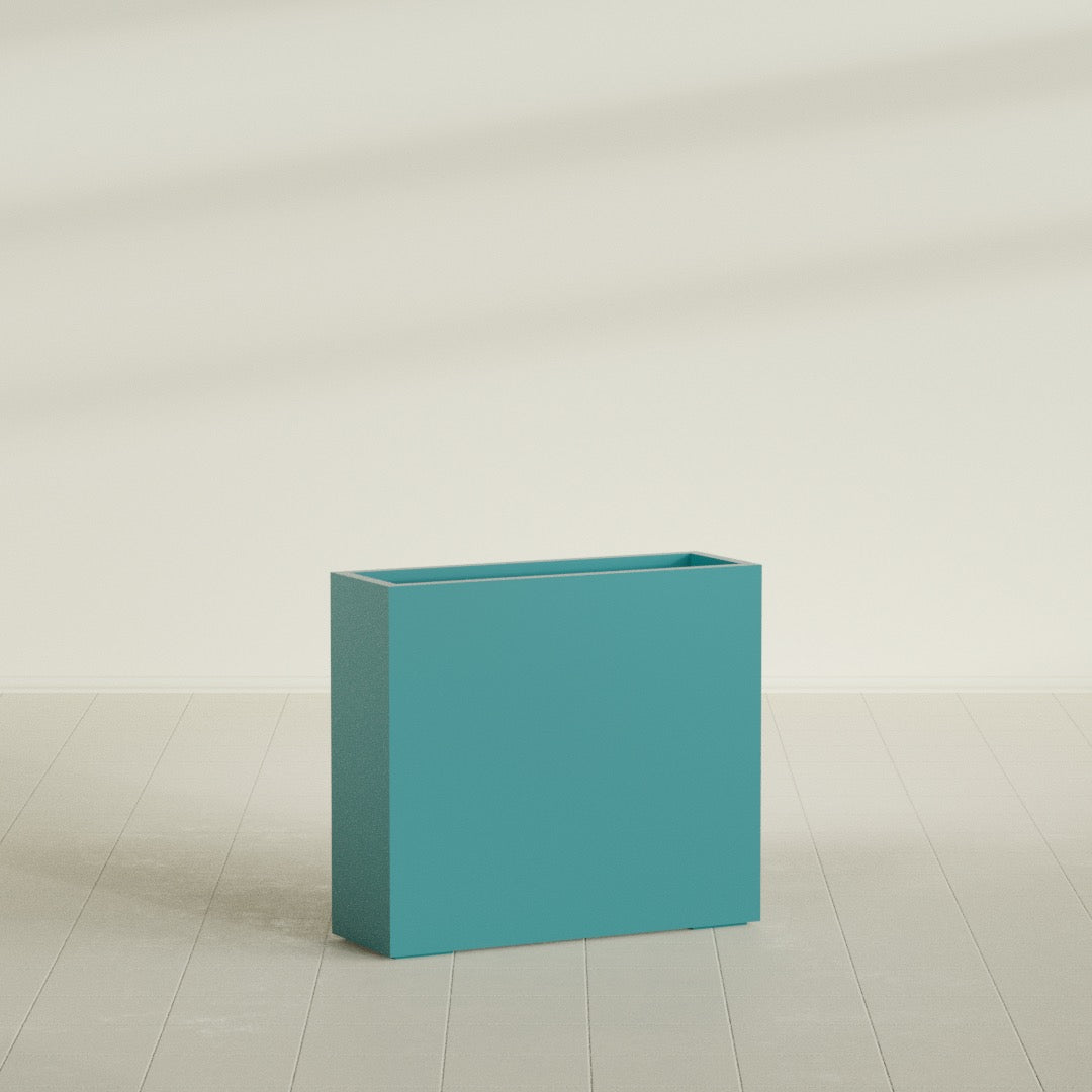 Delray Large Tall Rectangle Fiberglass Planter - 36 in x 12 in x 32 in - Satin Sea Foam - Satin Sea Foam,36 in x 12 in x 32 in