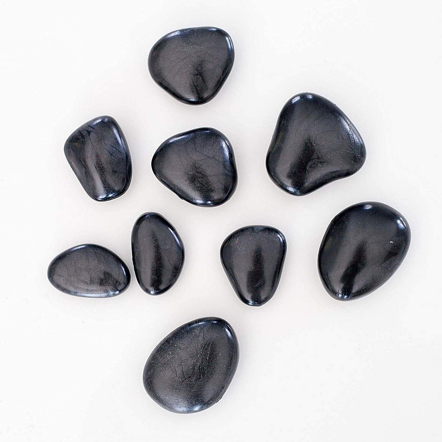 PolyPebbles - Black - Bag of Large Rocks (6.6lbs) - Black,Large Rocks,Single 6.6 lb bag