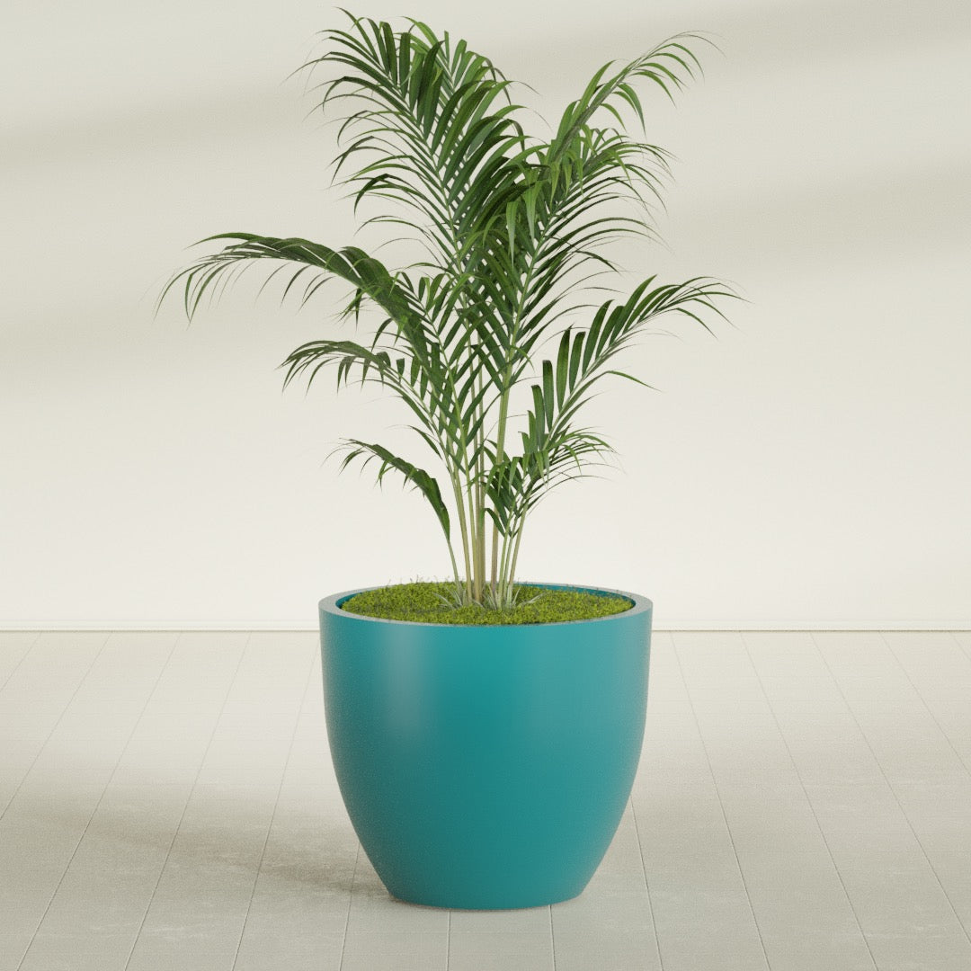Wannsee Large Round Fiberglass Planter - 39 in x 39 in x 34 in - Satin Sea Foam - Satin Sea Foam,39 in x 39 in x 34 in