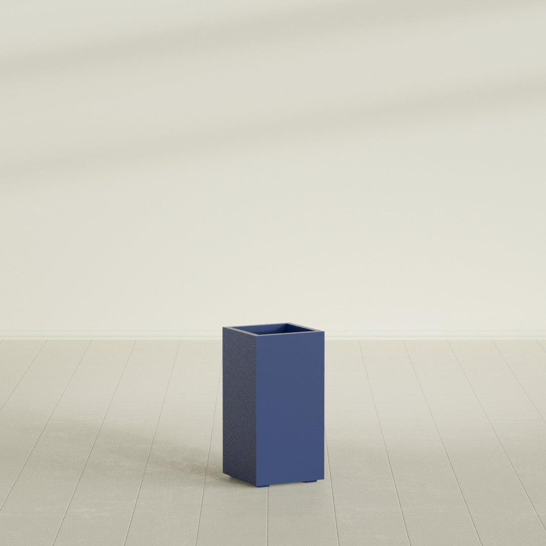 Potsdam Large Tall Rectangle Fiberglass Planter - 16 in x 16 in x 32 in - Matte Cobalt Blue - Matte Cobalt Blue,16 in x 16 in x 32 in