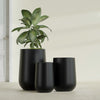Tall Hayden Medium Round Fiberglass Planter - 15 in x 15 in x 23 in - Matte Black - Matte Black,15 in x 15 in x 23 in