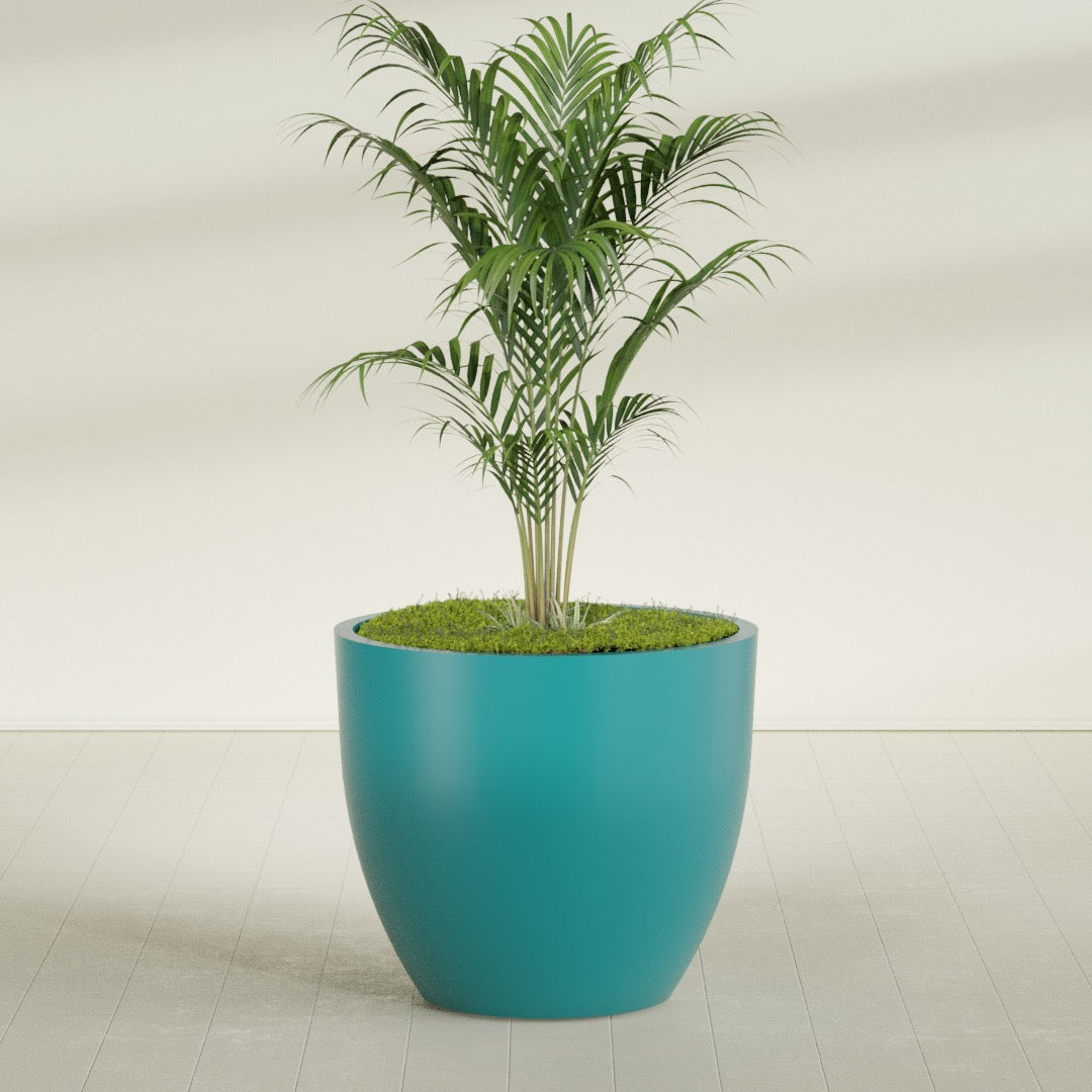 Wannsee Extra Large Round Fiberglass Planter - 50 in x 50 in x 44 in - Satin Sea Foam - Satin Sea Foam,50 in x 50 in x 44 in