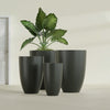 Brannan Medium Round Fiberglass Planter - 18 in x 18 in x 29 in - Matte Charcoal - Matte Charcoal,18 in x 18 in x 29 in