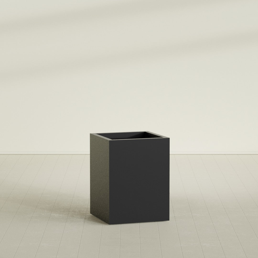 Brisbane Large Rectangle Fiberglass Planter - 24 in x 24 in x 32 in - Matte Black - Matte Black,24 in x 24 in x 32 in