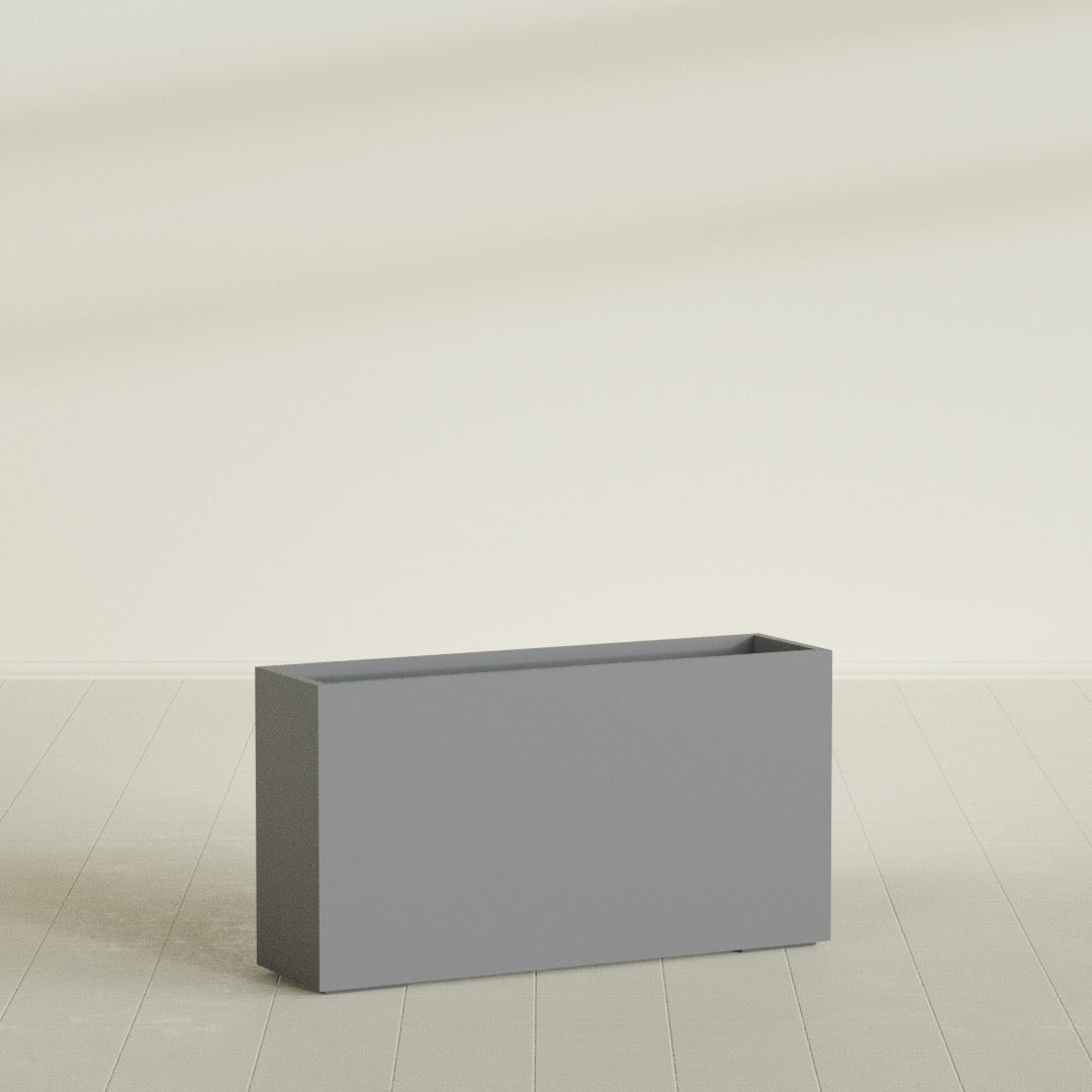 Potsdam Extra Large Long Rectangle Fiberglass Planter - 60 in x 16 in x 32 in - Metallic Gunmetal - Metallic Gunmetal,60 in x 16 in x 32 in