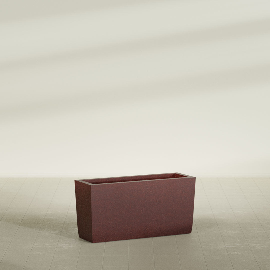 ProTone Fiberglass Premium Finish Large Tapered Rectangle Planter - 36 in x 12 in x 18 in - Weathered Steel - Rust - Weathered Steel - Rust,36 in x 12 in x 18 in