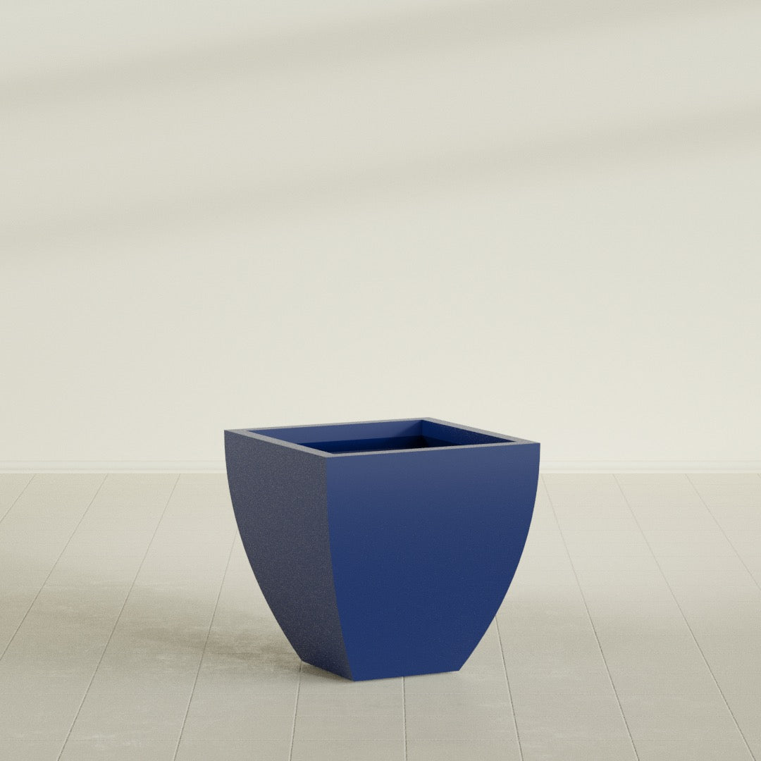 Lima Medium Tapered Square Fiberglass Planter - 24 in x 24 in x 24 in - Matte Cobalt Blue - Matte Cobalt Blue,24 in x 24 in x 24 in