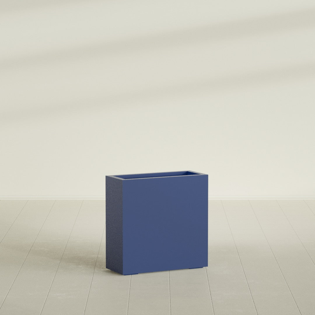 Milano Medium Narrow Rectangle Fiberglass Planter - 24 in x 10 in x 24 in - Matte Cobalt Blue - Matte Cobalt Blue,24 in x 10 in x 24 in