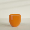 Alzira Large Round Fiberglass Planter - 36 in x 36 in x 34 in - Gloss Tangerine - Gloss Tangerine,36 in x 36 in x 34 in