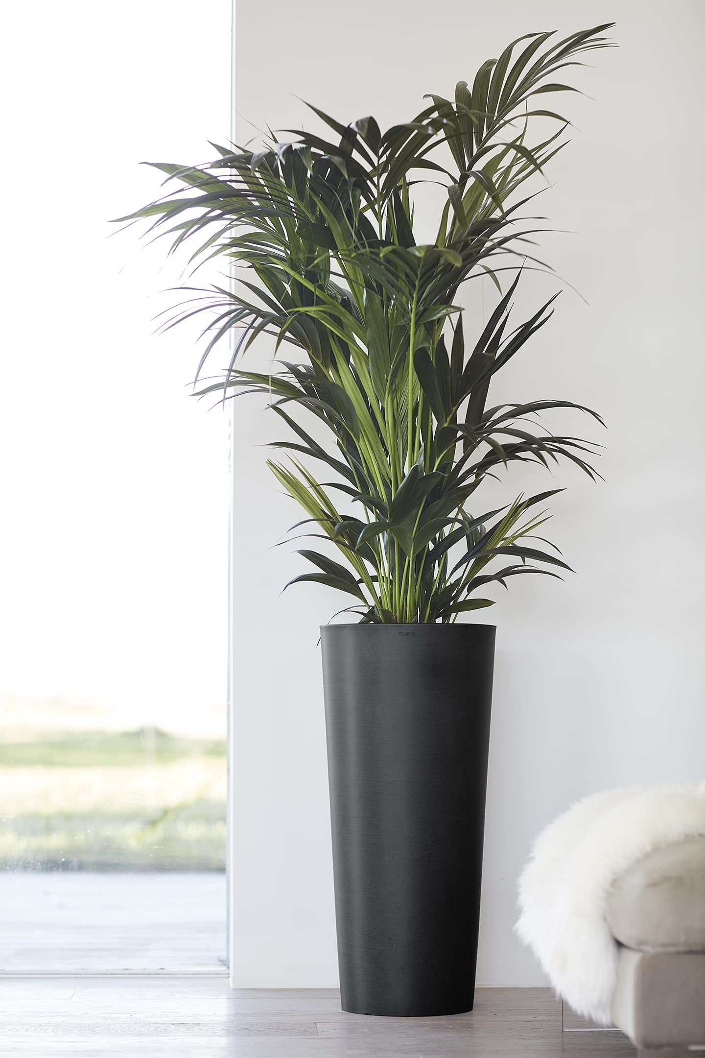 Amsterdam High Medium Tall Round Planter - 16 in x 16.25 in x 30 in - Dark Grey - Dark Grey,16 in x 16.25 in x 30 in,Planter Only