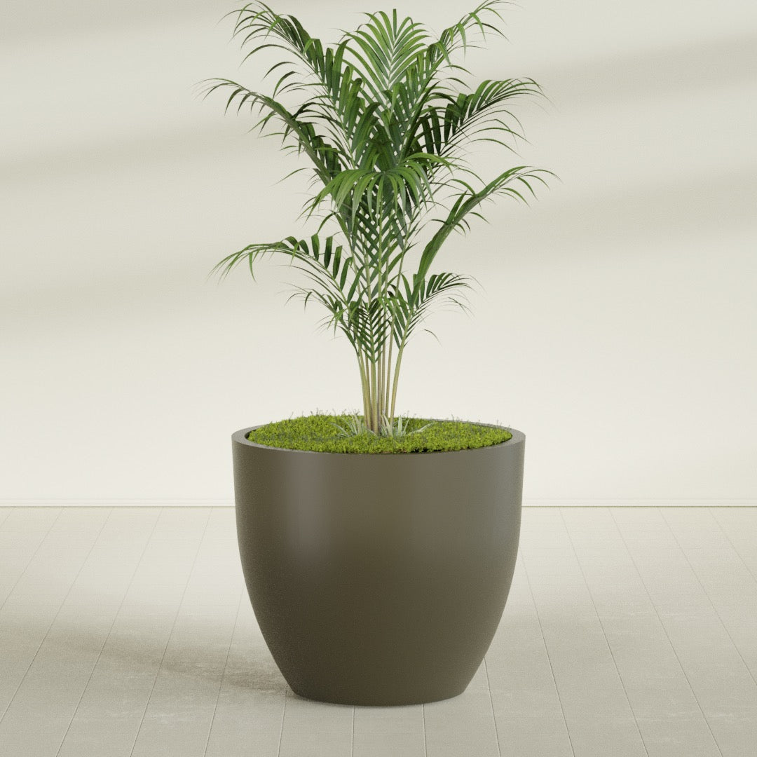 Wannsee Extra Large Round Fiberglass Planter - 50 in x 50 in x 44 in - Matte Bronze - Matte Bronze,50 in x 50 in x 44 in