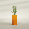 Delray Large Tall Rectangle Fiberglass Planter - 12 in x 12 in x 32 in - Gloss Tangerine - Gloss Tangerine,12 in x 12 in x 32 in