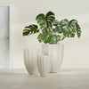 Alicante Small Round Fiberglass Planter - 15 in x 15 in x 21 in - Satin Beige - Satin Beige,15 in x 15 in x 21 in