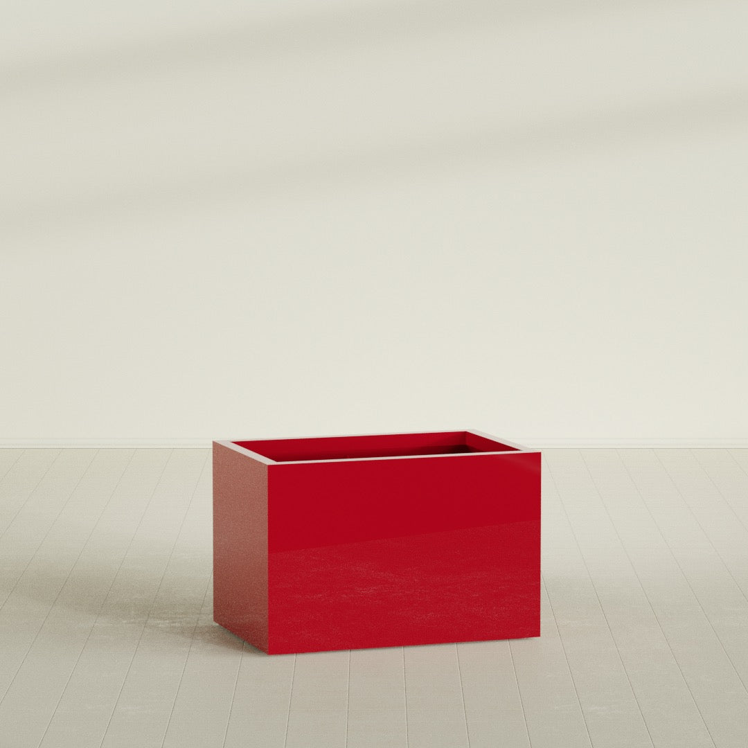 Granada Large Rectangle Fiberglass Planter - 36 in x 24 in x 24 in - Gloss Red - Gloss Red,36 in x 24 in x 24 in