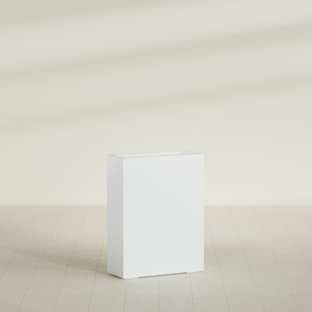 Amesbury Large Narrow Rectangle Fiberglass Planter - 24 in x 10 in x 32 in - Gloss White - Gloss White,24 in x 10 in x 32 in