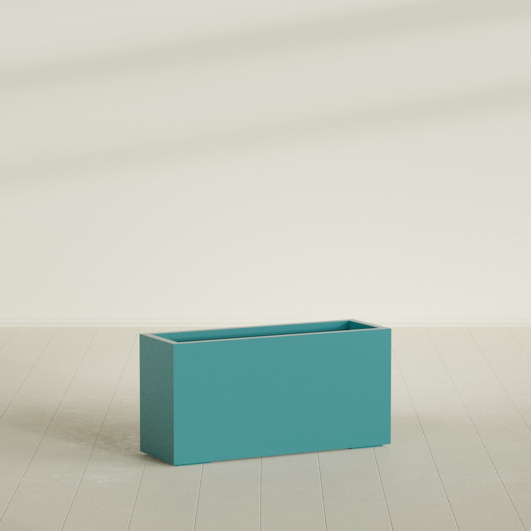 Miami Large Narrow Rectangle Fiberglass Planter - 36 in x 12 in x 18 in - Satin Sea Foam - Satin Sea Foam,36 in x 12 in x 18 in