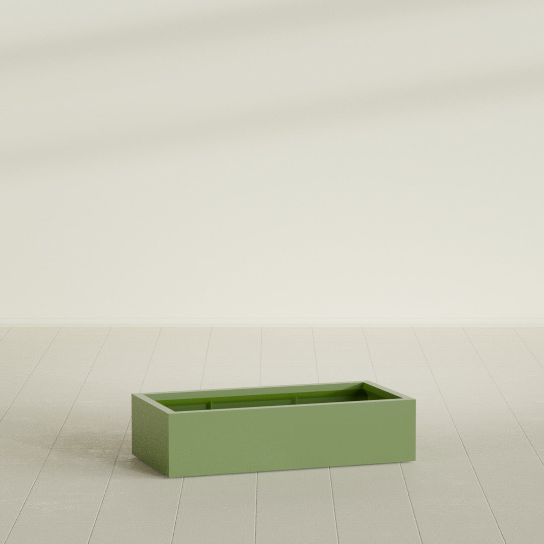 Antwerp Extra Large Long Rectangle Fiberglass Planter - 48 in x 24 in x 12 in - Satin Green - Satin Green,48 in x 24 in x 12 in