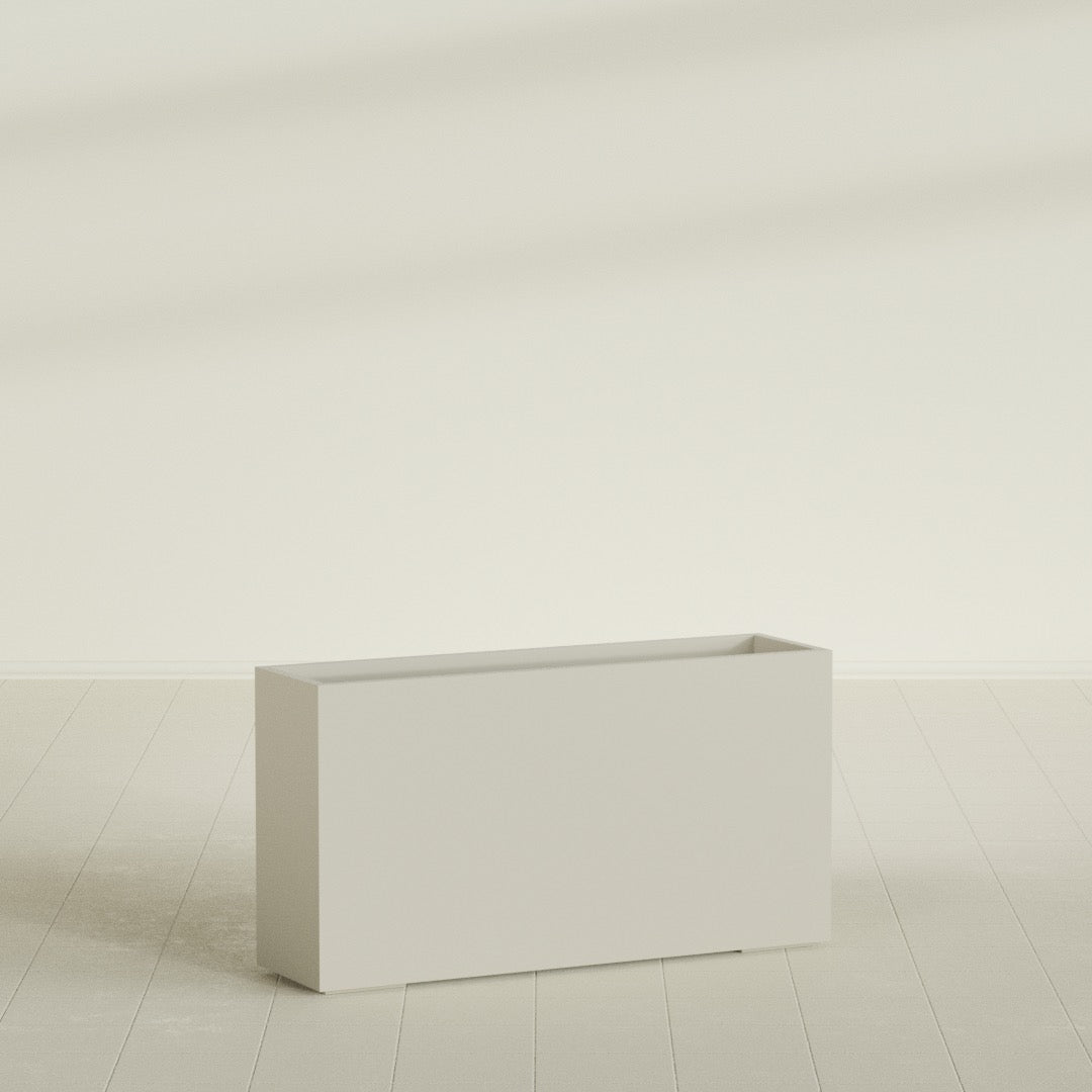 Potsdam Extra Large Long Rectangle Fiberglass Planter - 60 in x 16 in x 32 in - Satin Beige - Satin Beige,60 in x 16 in x 32 in