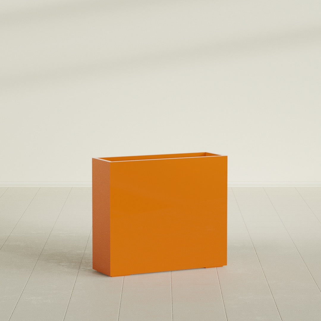 Perth Extra Large Long Rectangle Fiberglass Planter - 48 in x 16 in x 42 in - Gloss Tangerine - Gloss Tangerine,48 in x 16 in x 42 in