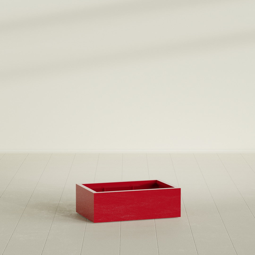 Antwerp Large Long Rectangle Fiberglass Planter - 36 in x 24 in x 12 in - Gloss Red - Gloss Red,36 in x 24 in x 12 in