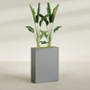 Amesbury Large Narrow Rectangle Fiberglass Planter - 24 in x 10 in x 32 in - Metallic Gunmetal - Metallic Gunmetal,24 in x 10 in x 32 in