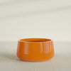 Short Hayden Medium Round Fiberglass Planter - 20 in x 20 in x 10 in - Gloss Tangerine - Gloss Tangerine,20 in x 20 in x 10 in