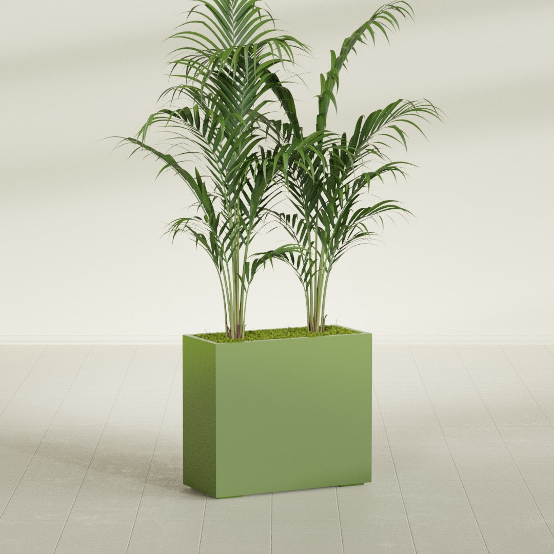 Potsdam Large Rectangle Fiberglass Planter - 36 in x 16 in x 32 in - Satin Green - Satin Green,36 in x 16 in x 32 in