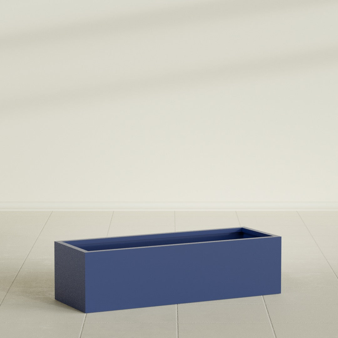 Reade Small Tabletop Rectangle Fiberglass Planter - 18 in x 6.5 in x 5 in - Matte Cobalt Blue - Matte Cobalt Blue,18.5 in x 6.5 in x 5 in