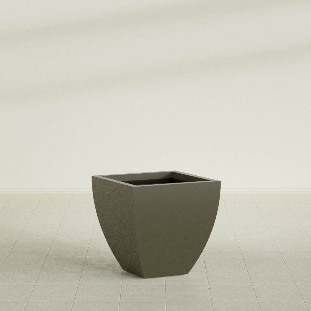 Lima Medium Tapered Square Fiberglass Planter - 24 in x 24 in x 24 in - Matte Bronze - Matte Bronze,24 in x 24 in x 24 in