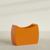 Seoul Extra Large Curved Abstract Fiberglass Planter - 48 in x 20 in x 36 in - Gloss Tangerine - Gloss Tangerine,48 in x 20 in x 36 in