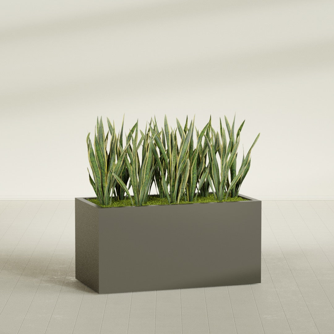 Granada Extra Large Long Rectangle Fiberglass Planter - 48 in x 24 in x 24 in - Matte Bronze - Matte Bronze,48 in x 24 in x 24 in