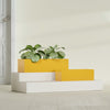 Reade Small Tabletop Rectangle Fiberglass Planter - 14 in x 5 in x 4.3 in - Gloss Saffron - Gloss Saffron,14 in x 5 in x 4.3 in