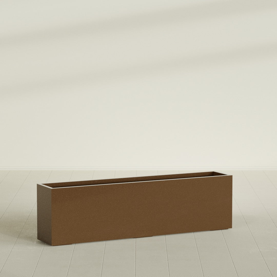 Hudson Extra Large Long Rectangle Fiberglass Planter - 100 in x 18 in x 28 in - Metallic Bronze - Metallic Bronze,100 in x 18 in x 28 in