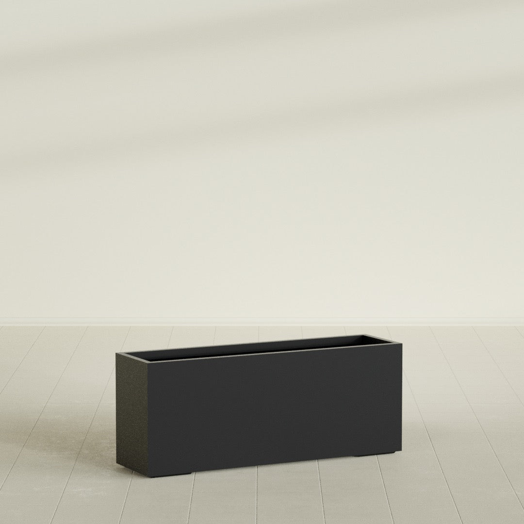 Tolga Extra Large Long Rectangle Fiberglass Planter - 60 in x 16 in x 24 in - Matte Black - Matte Black,60 in x 16 in x 24 in