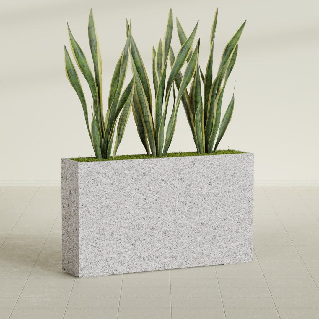 ProTone Fiberglass Premium Finish Extra Large Rectangle Planter - 72 in x 16 in x 42 in - StoneLight - Greystone - StoneLight - Greystone,72 in x 16 in x 42 in