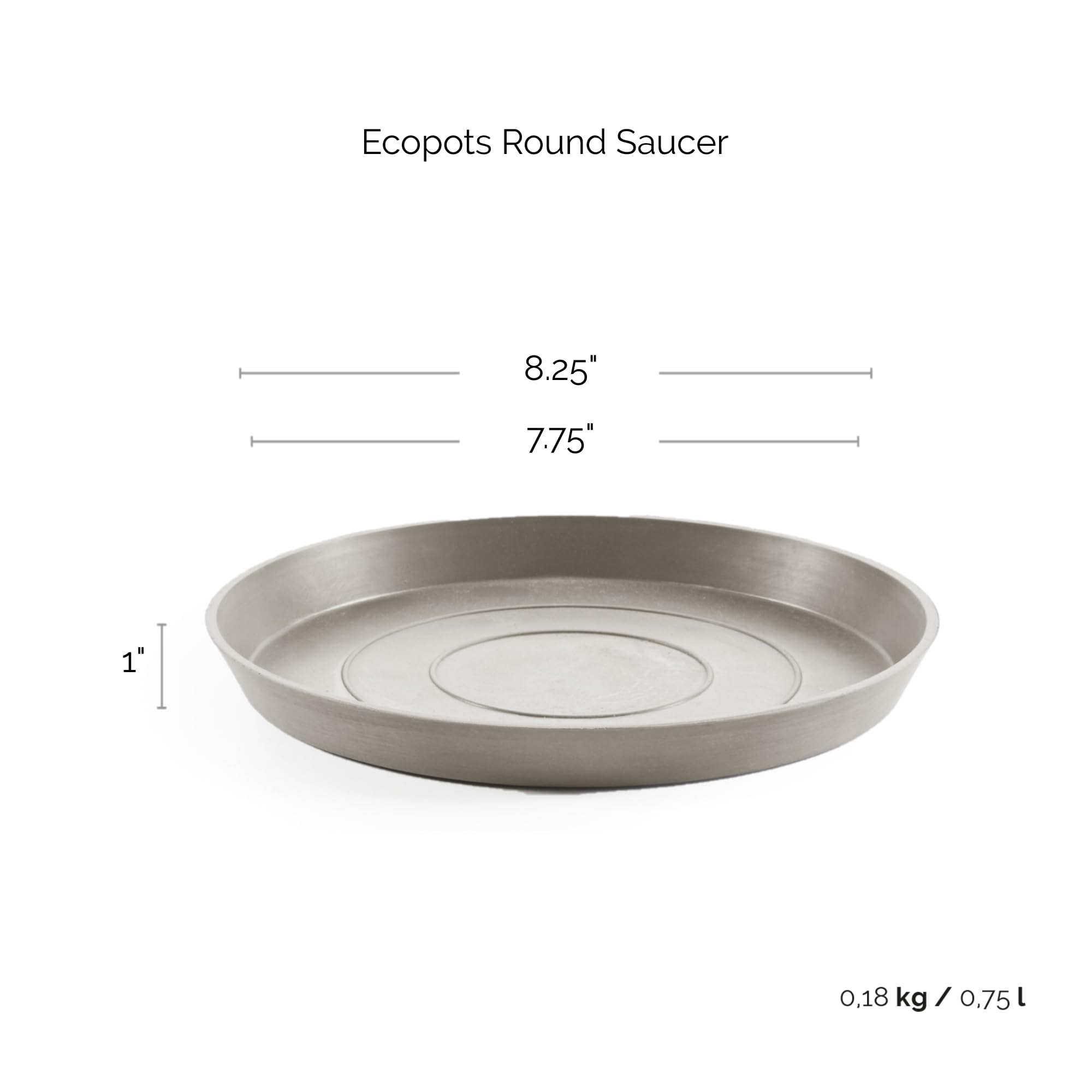 Small Round Saucer - 8.3 in x 8.3 in x 1 in - Taupe - Taupe,8.25 in x 8.25 in x 1 in