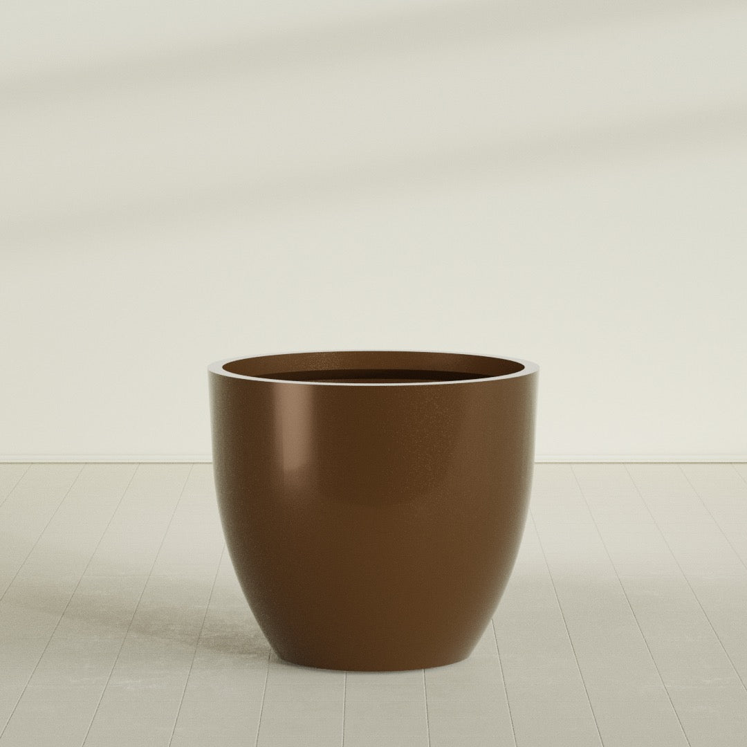 Wannsee Extra Large Round Fiberglass Planter - 50 in x 50 in x 44 in - Metallic Bronze - Metallic Bronze,50 in x 50 in x 44 in