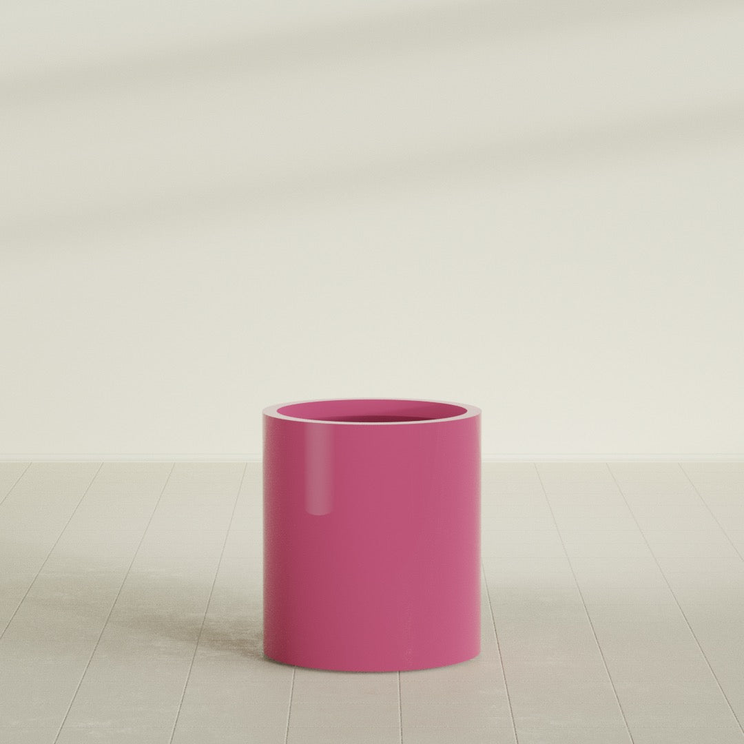 Rio Grande Medium Round Fiberglass Planter - 18 in x 18 in x 20 in - Gloss Pink Violet - Gloss Pink Violet,18 in x 18 in x 20 in