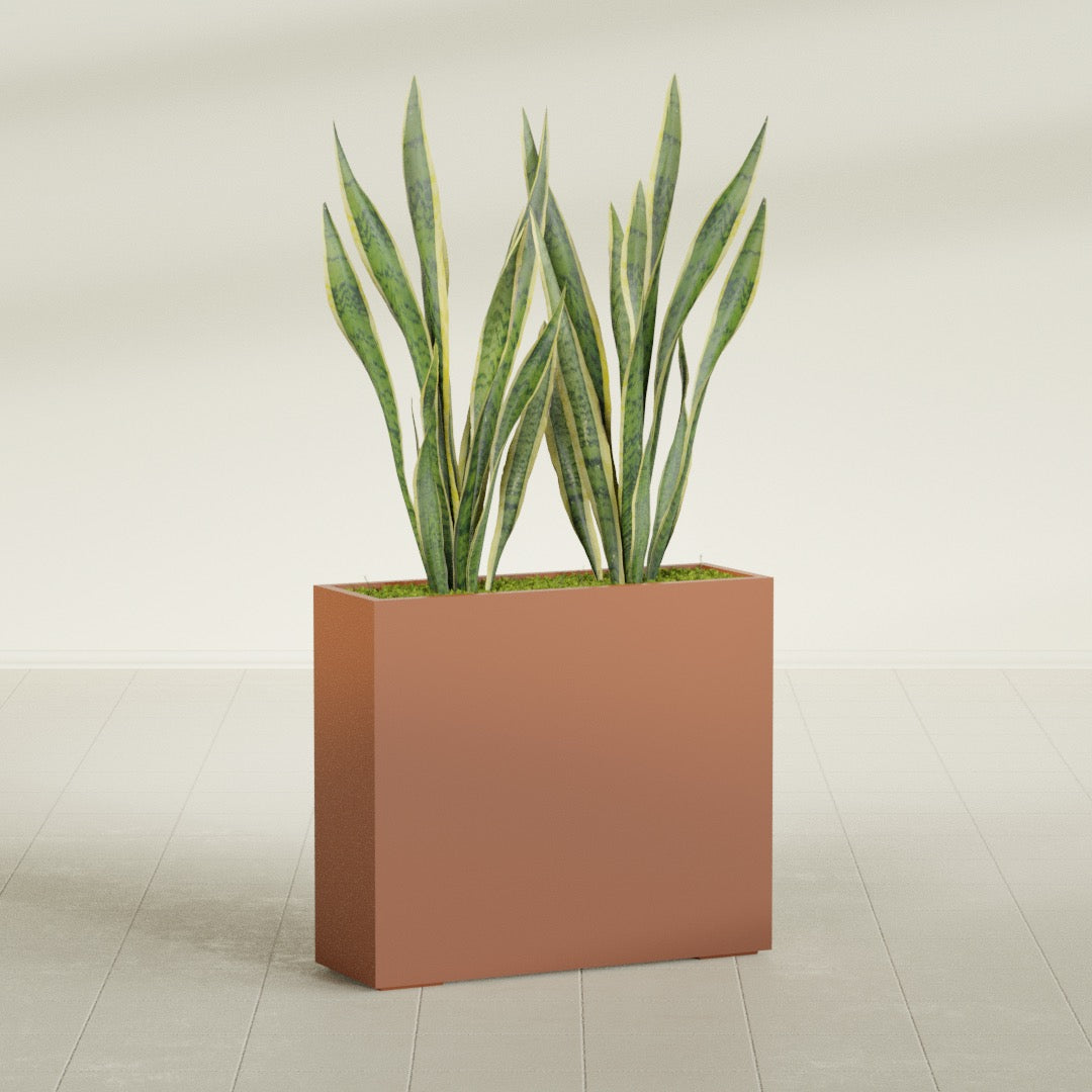 Perth Extra Large Long Rectangle Fiberglass Planter - 48 in x 16 in x 42 in - Matte Terracotta - Matte Terracotta,48 in x 16 in x 42 in
