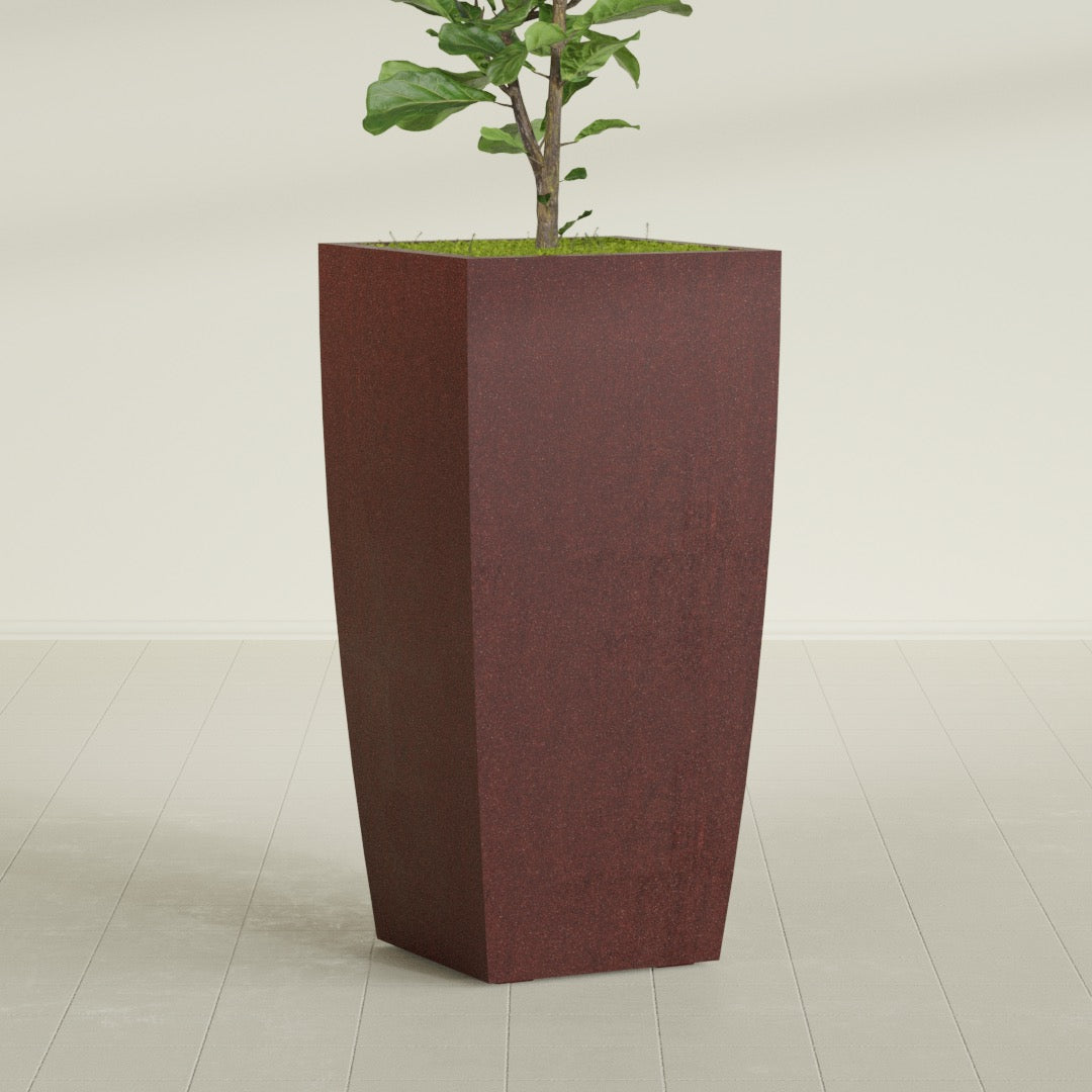 Tapered Column - 23in x 23in x 48in - Weathered Steel - Rust - Weathered Steel - Rust,23 in x 23 in x 48 in