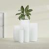 Saint Tropez Extra Large Tall Round Fiberglass Planter - 24 in x 24 in x 50 in - Gloss White - Gloss White,24 in x 24 in x 50 in