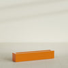 Salon Large Tall Rectangle Fiberglass Planter - 42 in x 8 in x 8 in - Gloss Tangerine - Gloss Tangerine,42 in x 8 in x 8 in